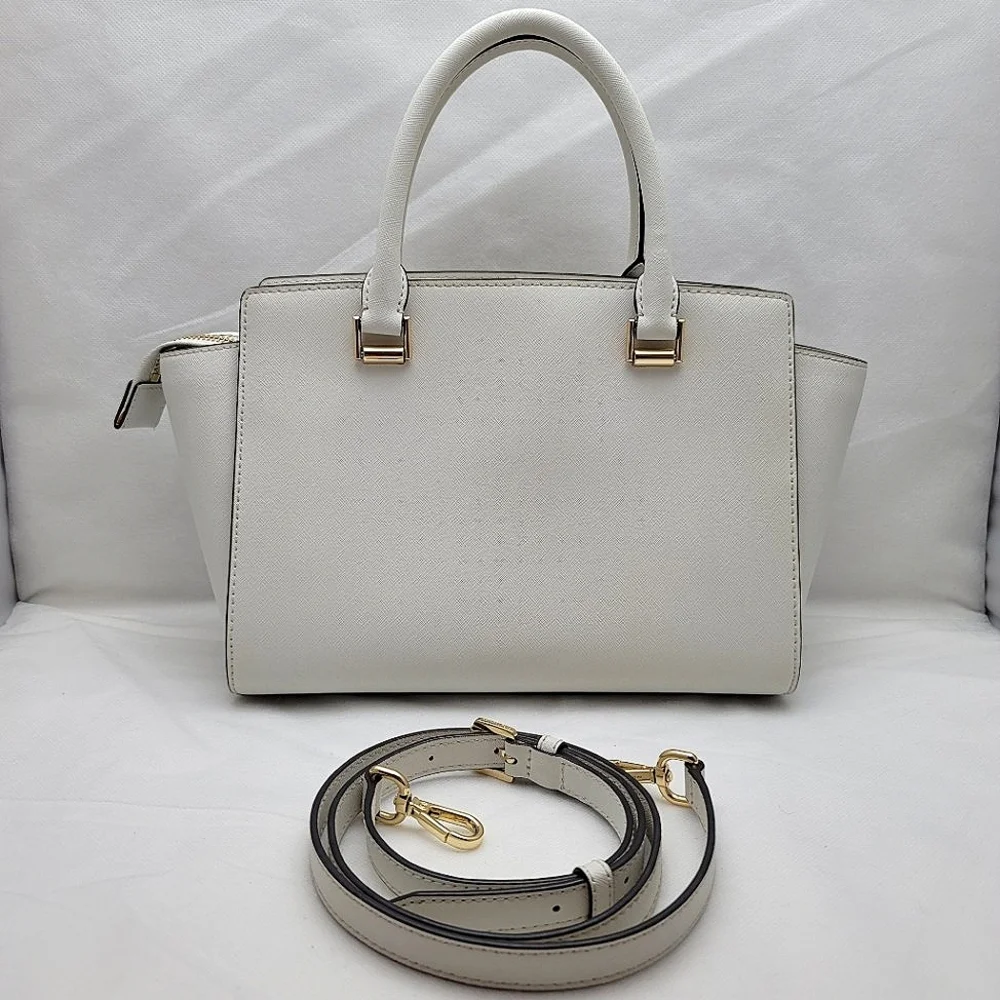*FINAL PRICE* Michael Kors Studded Selma Medium Top Zip Leather Satchel - Picture 2 of 15